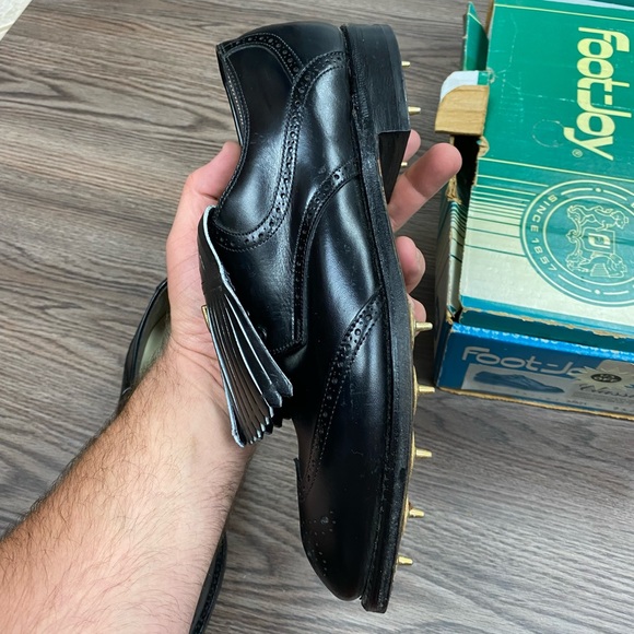 NEW FootJoy Classics Black Kiltie Golf Shoes 9 main image 4